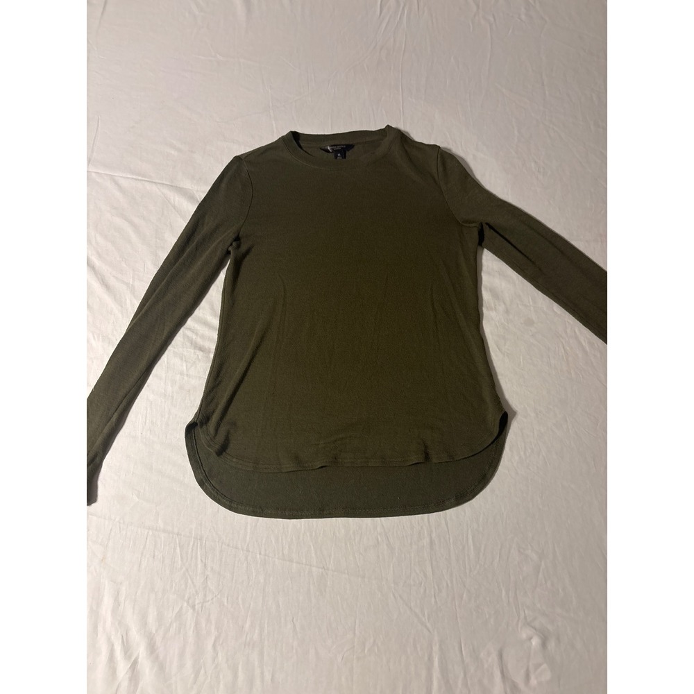 Banana Republic Luxespun Top Womens XS Olive Green Good Long Sleeve Crew Neck